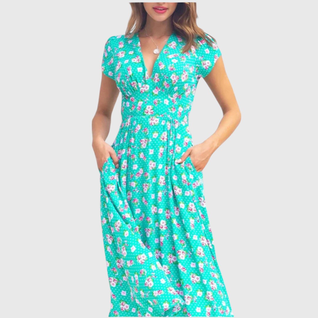Floral Button Midi Dress