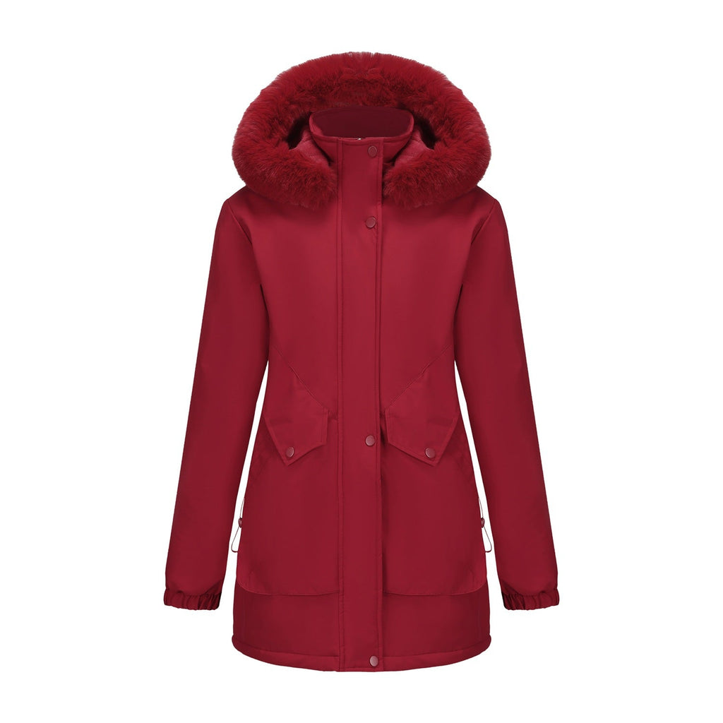 Faux Fur Trim Winter Parka
