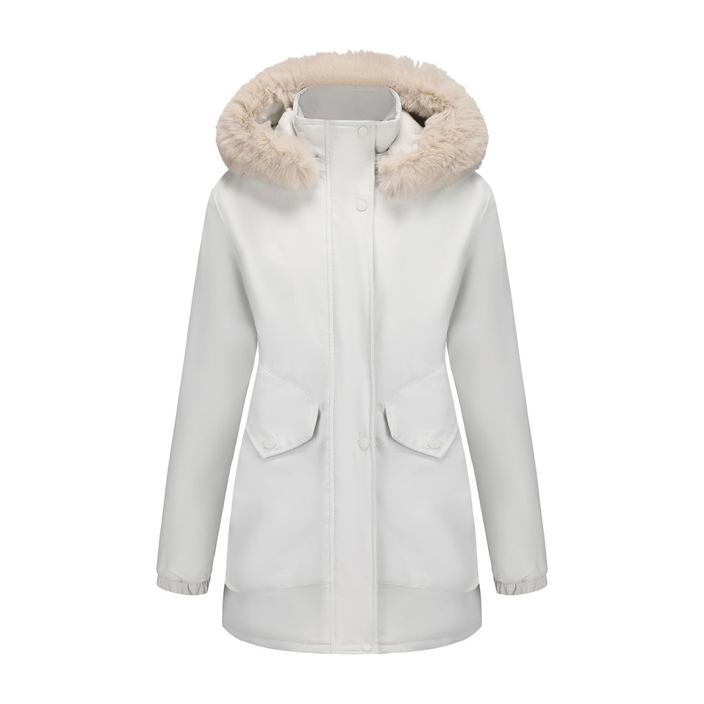 Faux Fur Trim Winter Parka