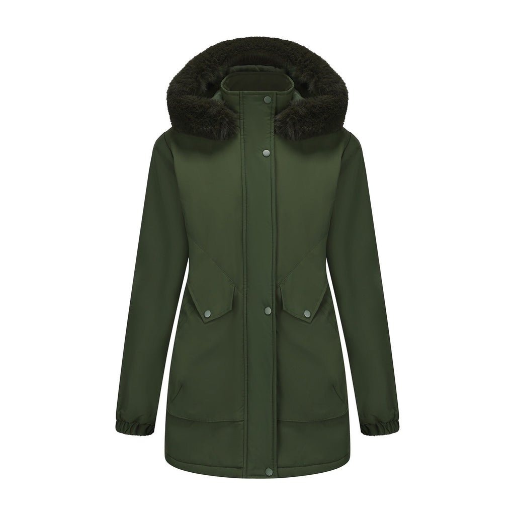 Faux Fur Trim Winter Parka