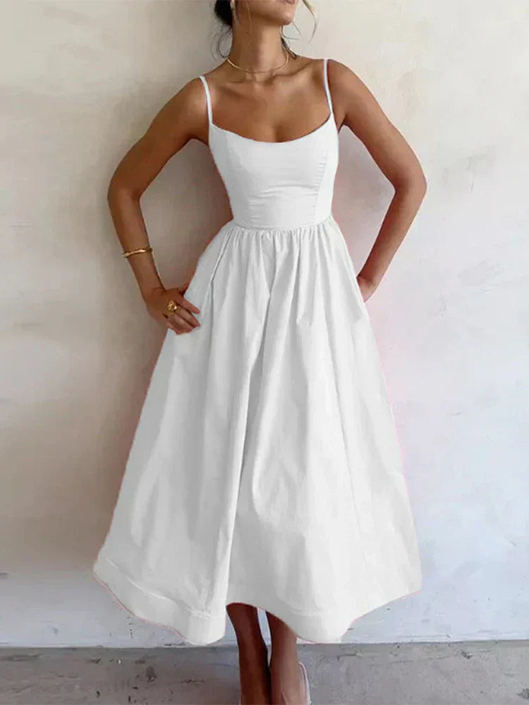 Strappy A-Line Midi Dress