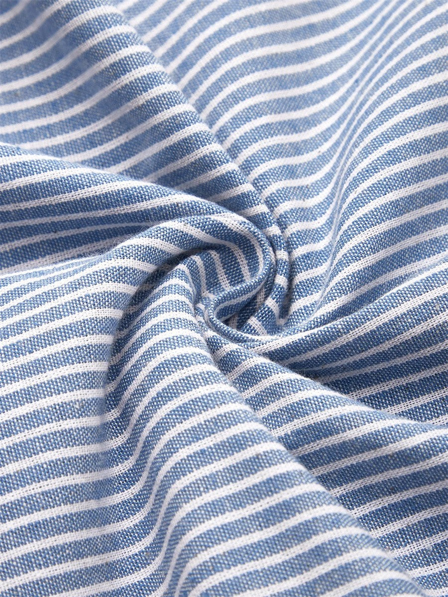 Striped Button Midi Dress