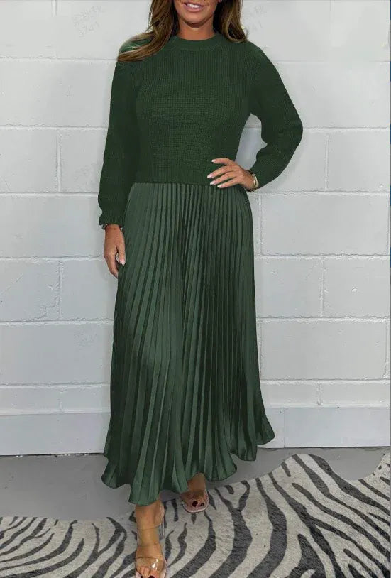 Elegant Pleated Maxi Dress