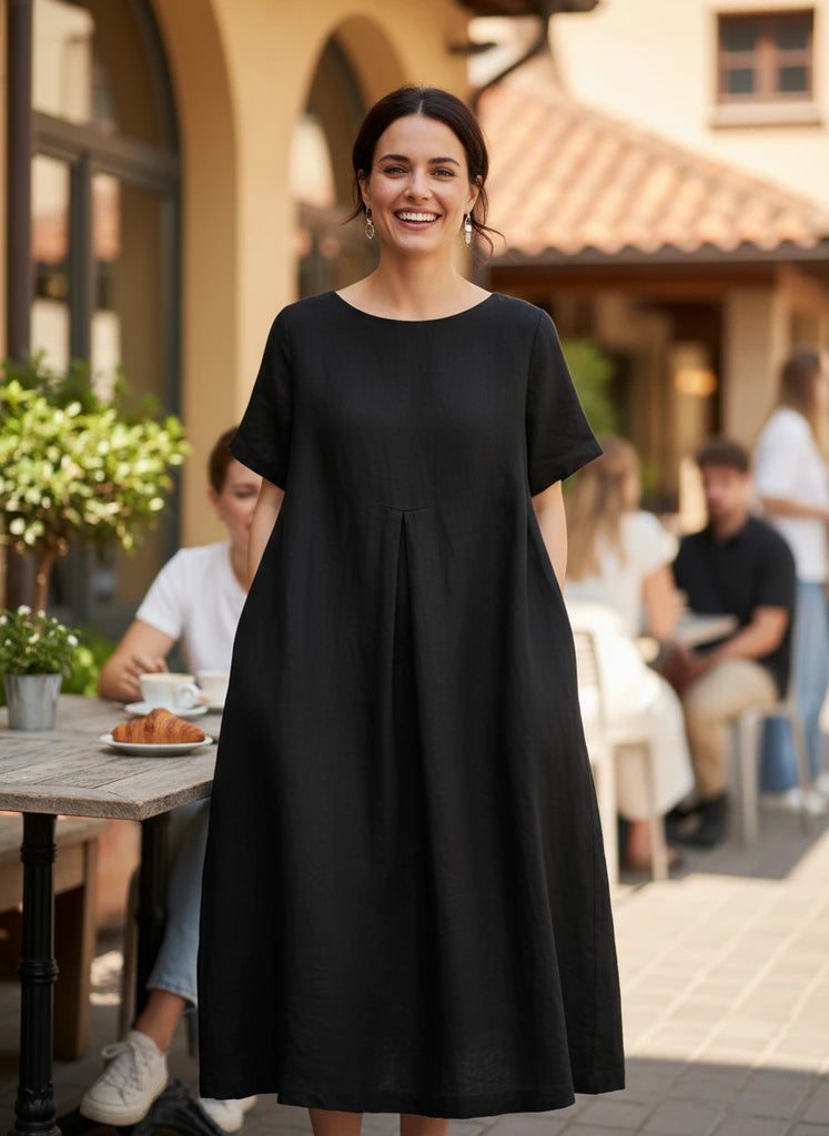 Relaxed A-Line Midi Dress