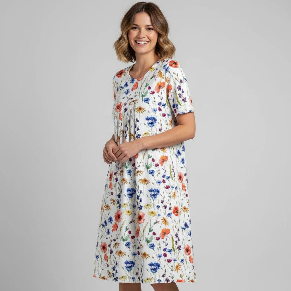 Midi Floral Pleated Dress